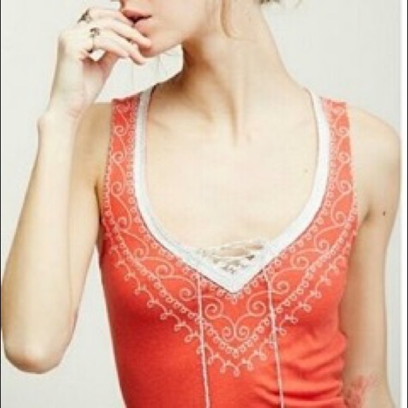 Free People Moonstruck Tank Papaya - Picture 2 of 8